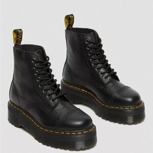 SINCLAIR MILLED NAPPA LEATHER PLATFORM BOOTS